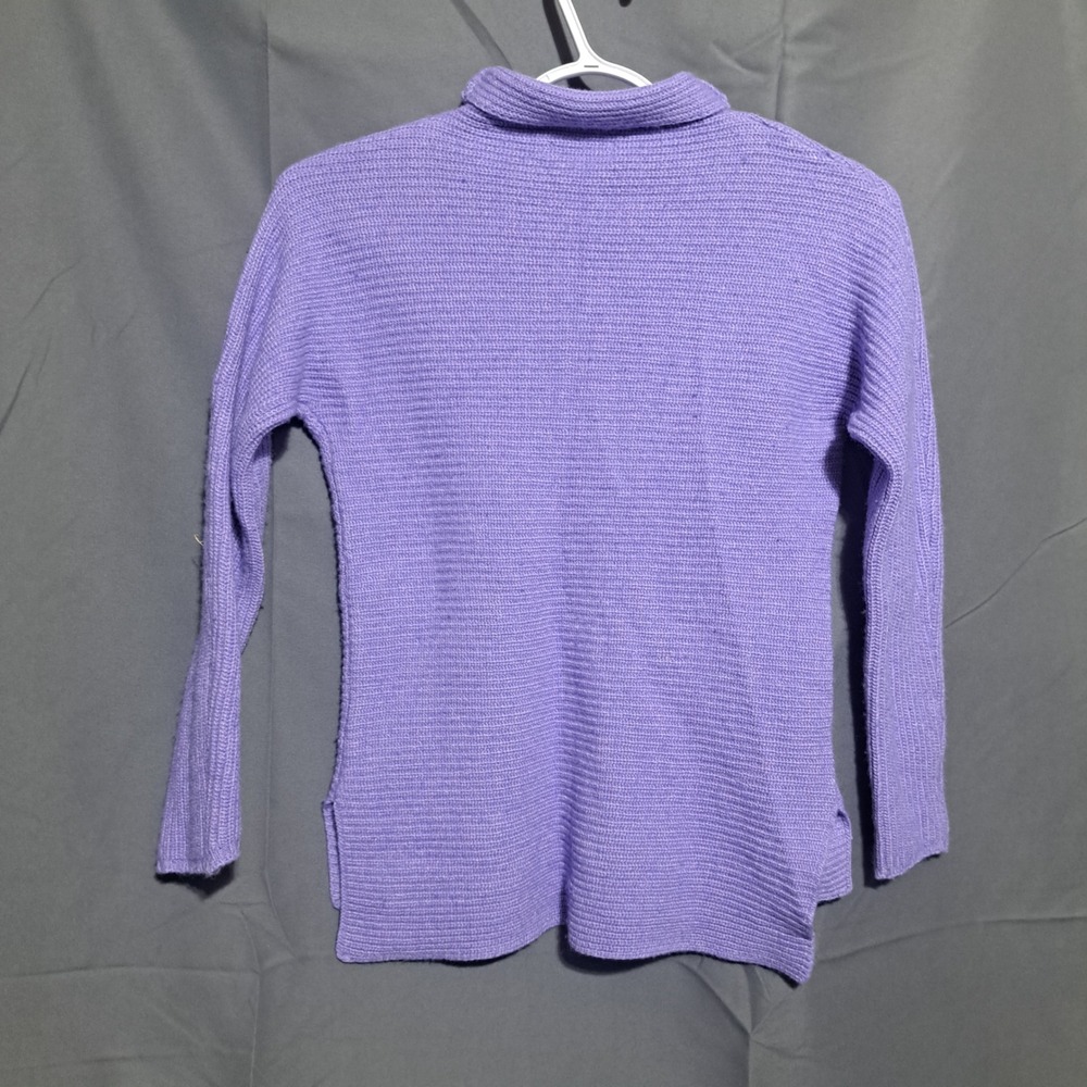 Bartolini SMALL Wool Cashmere Turtleneck‎ Sweater Purple Ribbed Made in Italy - Picture 2 of 8